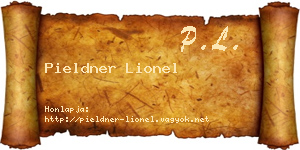 Pieldner Lionel névjegykártya